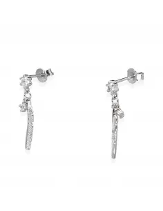 Srebrne Kolczyki Wiszące - Piórka 2