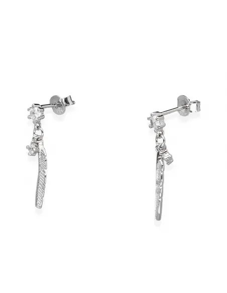 Srebrne Kolczyki Wiszące - Piórka