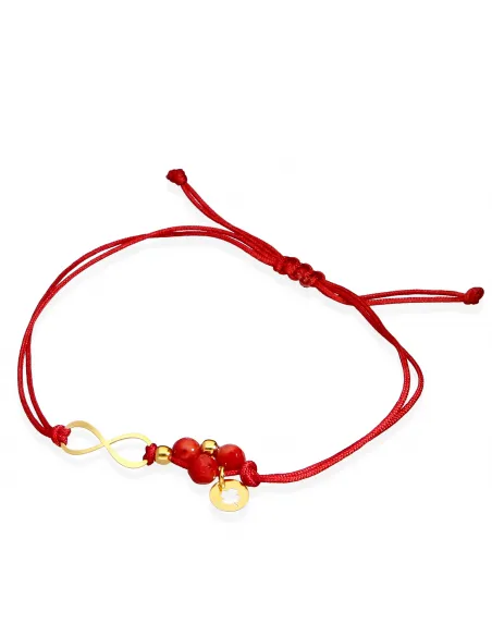 Pozłacana Bransoletka Na Sznurku - Nieskończoność