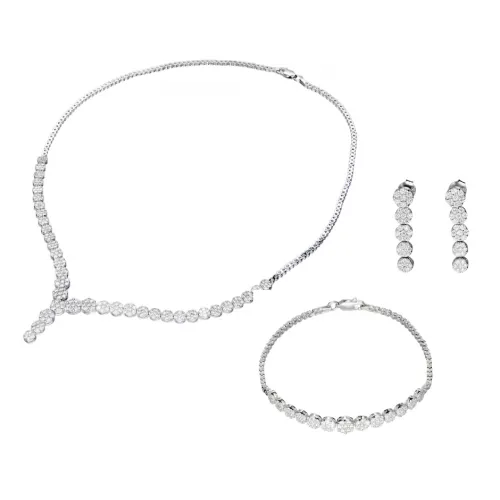 Srebrny komplet z cyrkoniami