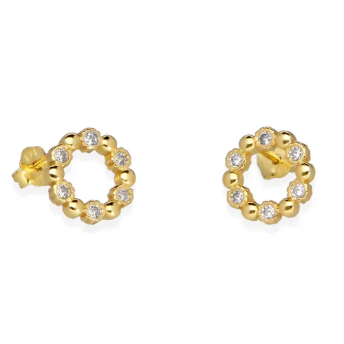 Pozłacane Kolczyki - Cyrkonie