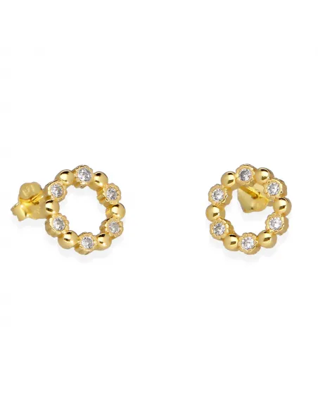 Pozłacane Kolczyki - Cyrkonie