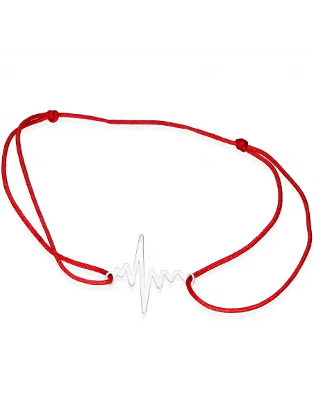 Srebrna Bransoletka Na Sznurku - Linia Życia