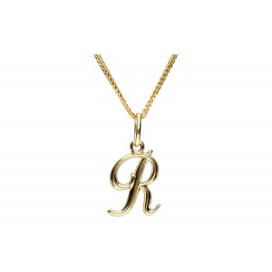 Złota zawieszka - literka "R"