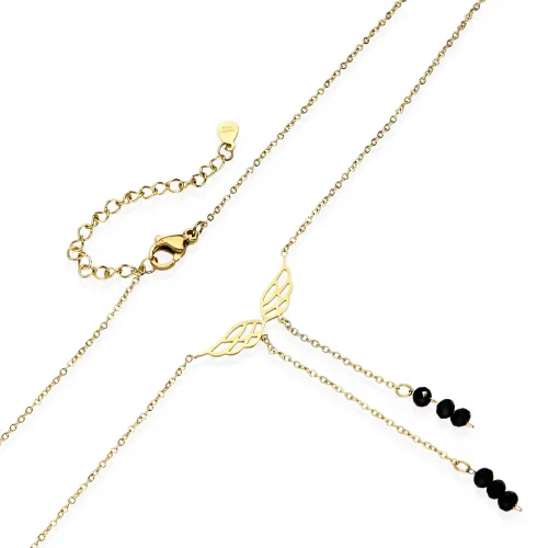 Naszyjnik STAL CHIRURGICZNA Skrzydła Cyrkonie