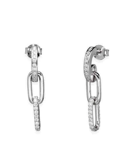 Srebrne Kolczyki Wiszące Cyrkonie