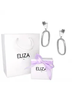 Srebrne Kolczyki Wiszące Owalne 2