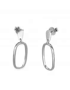 Srebrne Kolczyki Wiszące Owalne