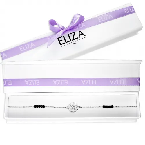 Srebrna Bransoletka Ażurowa Blaszka Z Cyrkoniami