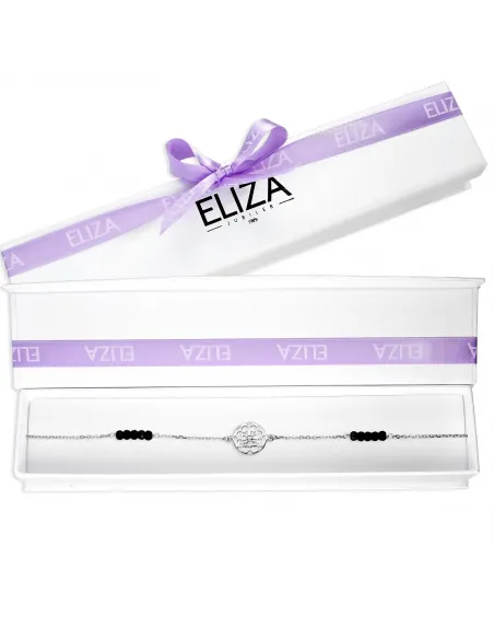 Srebrna Bransoletka Ażurowa Blaszka Z Cyrkoniami