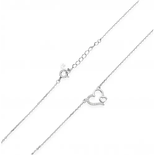 Srebrny Naszyjnik - Dwa Serca