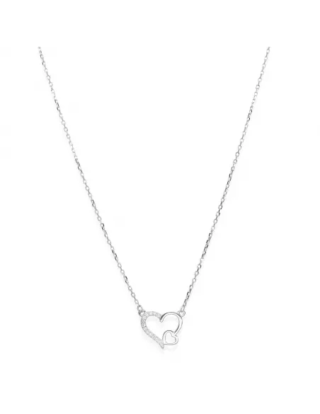Srebrny Naszyjnik - Dwa Serca
