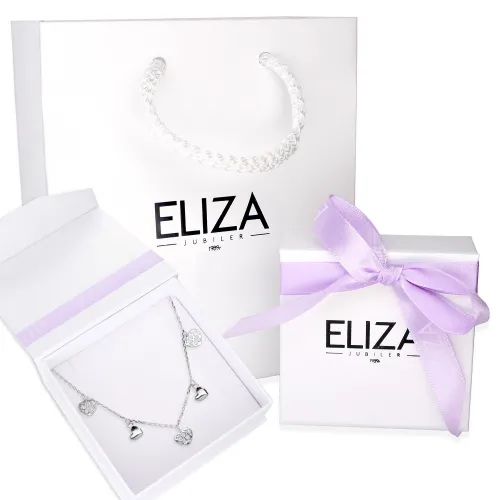 Srebrny Naszyjnik Z Serduszkami