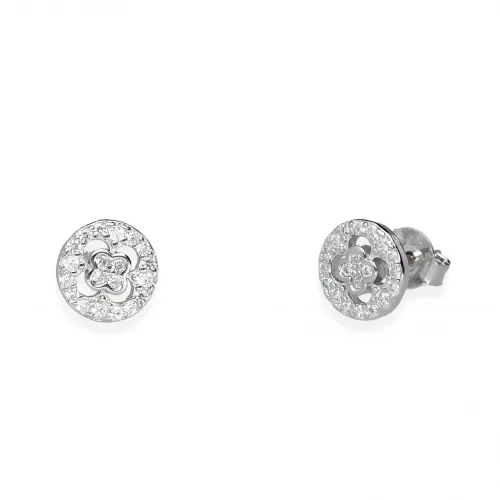 Srebrne Kolczyki - Ażurowy Kwiatek