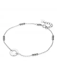 Srebrna Bransoletka - Blaszka Z Kuleczkami