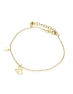 Pozłacana Bransoletka - Aniołek I Serce