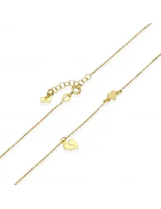 Pozłacany Naszyjnik - Stópki i Serce 2