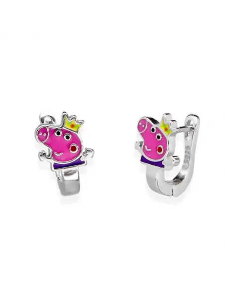 Srebrne Kolczyki - Świnka Peppa