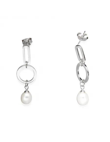 Srebrne Wiszące Kolczyki PERŁY