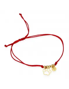 Pozłacana Bransoletka Na Sznurku - Łapka