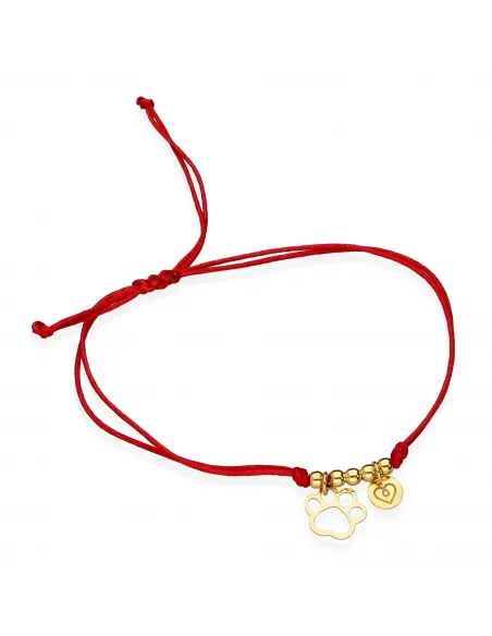 Pozłacana Bransoletka Na Sznurku - Łapka