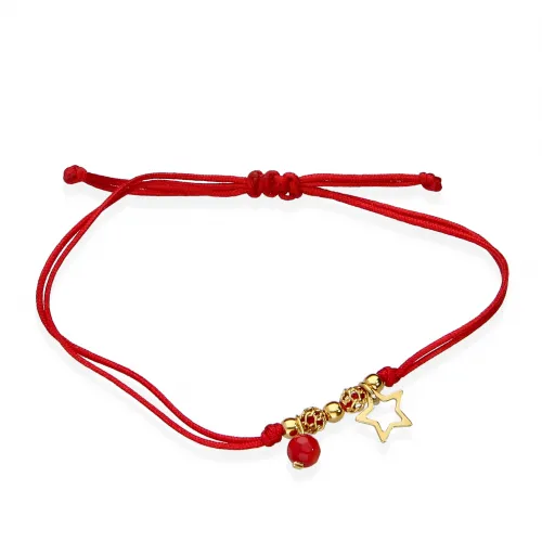 Pozłacana Bransoletka Na Sznurku - Gwiazdka