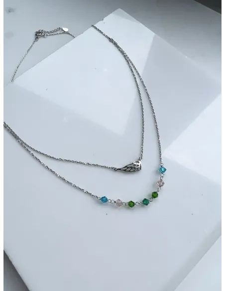 Srebrny Naszyjnik Podwójny - Skrzydło