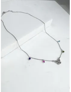 Srebrny Naszyjnik Wieloelementowy - Motylek 2