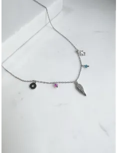 Srebrny Naszyjnik Wieloelementowy - Skrzydło