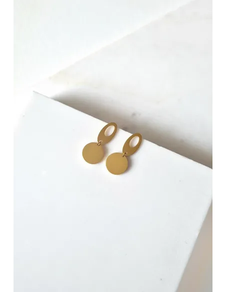 Kolczyki Wiszące STAL CHIRURGICZNA Owalne Blaszki