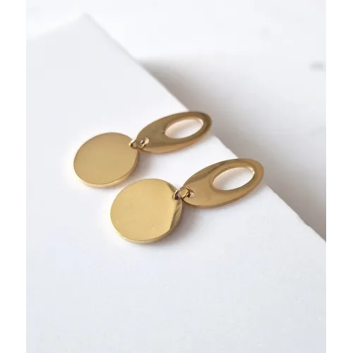 Kolczyki Wiszące STAL CHIRURGICZNA Owalne Blaszki