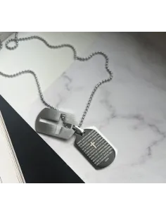 Naszyjnik Męski STAL CHIRURGICZNA Nieśmiertelnik Podwójny 2