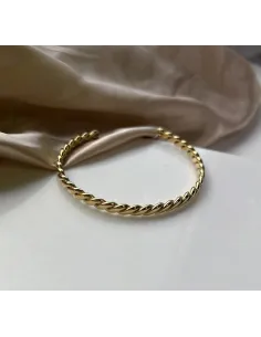 Sztywna Bransoletka STAL CHIRURGICZNA Warkocz