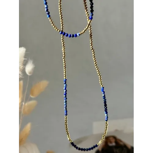 Naszyjnik STAL CHIRURGICZNA Lapis Lazuli