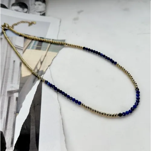 Naszyjnik STAL CHIRURGICZNA Lapis Lazuli