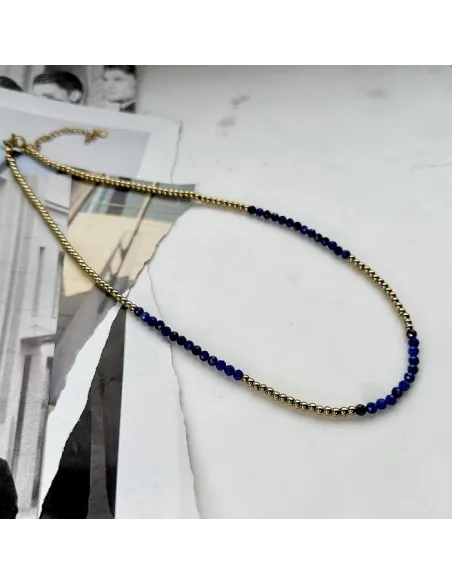 Naszyjnik STAL CHIRURGICZNA Lapis Lazuli
