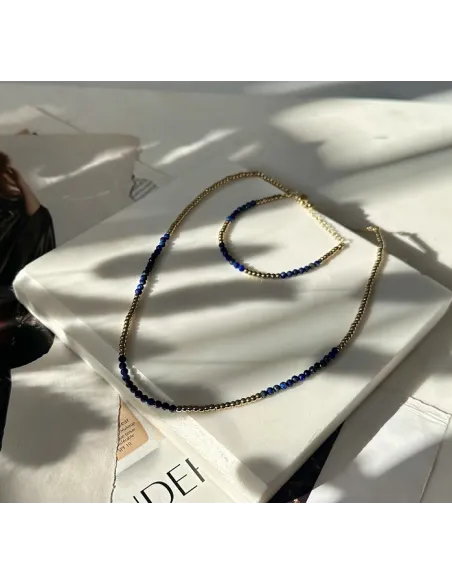 Bransoletka STAL CHIRURGICZNA Lapis Lazuli