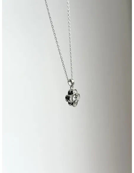 OUTLET Srebrny Naszyjnik Kwiatek