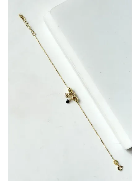 pozlacana-bransoletka-wieloelementowa-azurowa-koniczynka