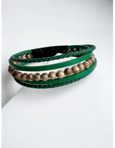 meska-bransoletka-stal-chirurgiczna-skorzana-z-brazowymi-kamieniami 2