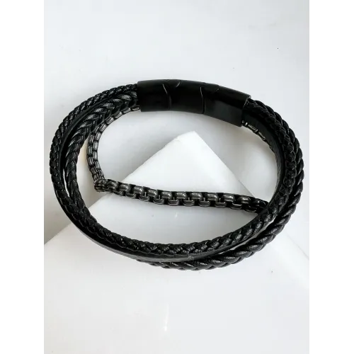 meska-bransoletka-stal-chirurgiczna-skorzana-z-lancuchem