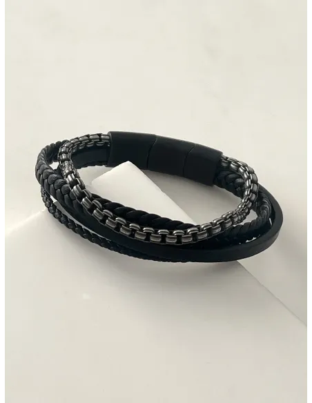 meska-bransoletka-stal-chirurgiczna-skorzana-z-lancuchem