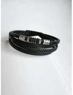 meska-bransoletka-stal-chirurgiczna-skorzana