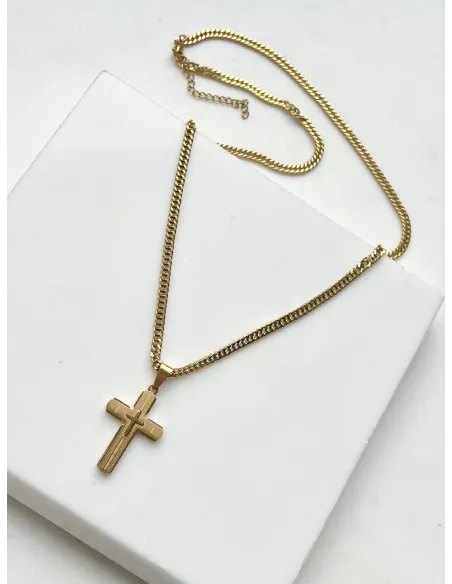 naszyjnik-meski-stal-chirurgiczna-krzyz-zloty