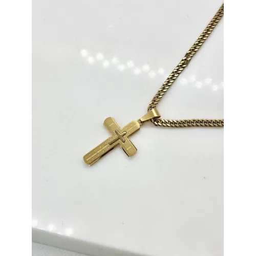 naszyjnik-meski-stal-chirurgiczna-krzyz-zloty