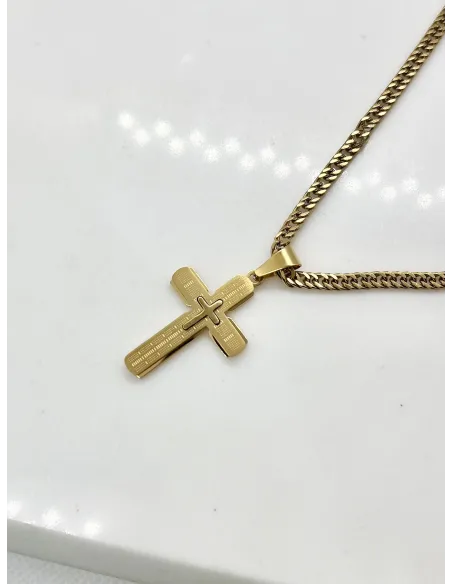 naszyjnik-meski-stal-chirurgiczna-krzyz-zloty