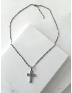 naszyjnik-meski-stal-chirurgiczna-krzyz-srebrny 2