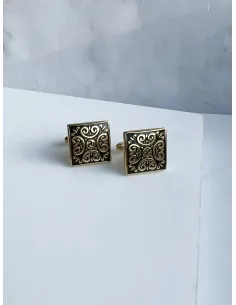 spinki-do-mankietow-stal-chirurgiczna-zlote-wzorzyste